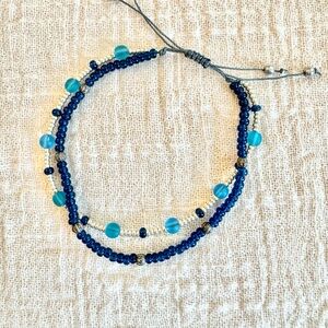Chic Blue Beaded Bracelet